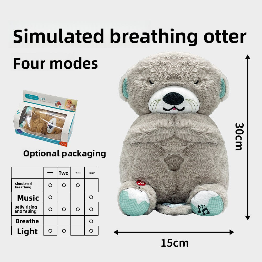 Breathing Bear Soothing Plush Toy with Music and Light