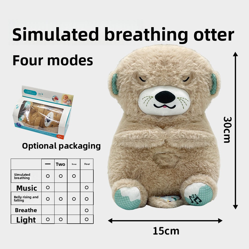 Breathing Bear Soothing Plush Toy with Music and Light